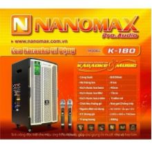 Loa Kéo Nanomax K-180 Bass 40cm 820w Lưới (kèm 2 mic không dây)