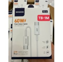 Cáp 2 đầu Type C cáp Sendem TB-1M  ( Typ C to Type C) , sạc nhanh 60W, dây trơn 1m có VAT