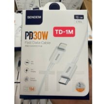 Cáp iphone 13 cáp Sendem TD-1M  ( Typ C to Lightning) , sạc nhanh PD30W, dây trơn 1m có VAT