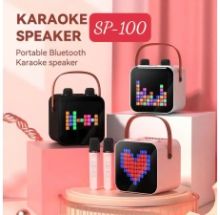 LOA KARAOKE SP100 KÈM 2 MIC KHÔNG DÂY, có LED nhấp nháy