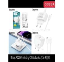 Bộ sạc Hoco PD25W một cổng CS53A Surplus (C đến iP) (EU)