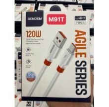 Cáp Type C cáp Sendem M91T ( USB - Type C) , sạc nhanh 120W, dây trơn Silicon 1m có VAT