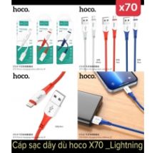 CÁP HOCO X70 IPHONE dây dù sạc nhanh 3A