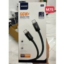  Cáp 2 đầu Type C cáp Sendem M75  ( Typ C to Type C) , sạc nhanh 66W, dây dù 1m có VAT