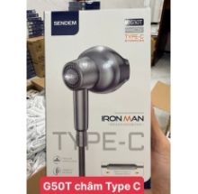 Tai nghe Type C Sendem G50T, chân Type C, đàm thoại, dây trơn 1.2m có VAT
