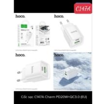 CỐC HOCO C147A PD20W QC3.0 1 cổng TYPE C và 1 cổng USB