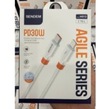 Cáp iphone 13 cáp Sendem M91D ( Type C to Lightning) , sạc nhanh PD30W, dây trơn Silicon 1m, box có VAT