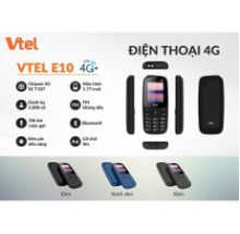 Điện thoại Vtel E10 4G đen