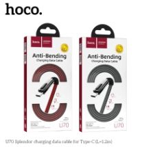Cáp HOCO sạc báo đèn U70 IPHONE dây dù to dài 1.2m sạc nhanh 2.4A