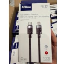 Cáp iphone 13 cáp MIKHA Titanium Ultra SO-MK5 sạc nhanh PD27W ( dây dù 1m) ( Type C to Lightning) ( box) -có VAT