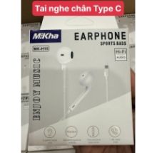 Tai nghe Type C tai nghe MIKHA MK-H15, có đàm thoại, dây trơn 1m có VAT