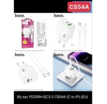 Bộ sạc iphone 13 bộ sạc HOCO CS54A   sạc nhanh PD20W ( Type C to Lightning) cáp dây trơn,  cốc sạc cổng Type C + USB có VAT