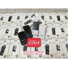 PIN DỰ PHÒNG 5S SPACE 10000mAh mã G764 sạc nhanh 2.4A kèm 3 dây cáp sạc 