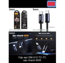Cáp 2 ĐẦU TYPE C HOCO DMX12 (TYPE C TO TYPE C) sạc nhanh 60W - dây dù dài 1m ( box)