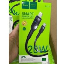 Cáp sạc nhanh iphone 13 20W cáp Hoco U117 (sạc nhanh 20W, 3A, cáp báo đèn, cáp tự ngắt) dây dù dài 1.2m có VAT
