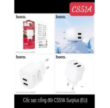 CỐC HOCO CS51A 2 cổng USB sạc nhanh 2.4A