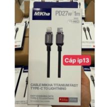 Cáp iphone 13 cáp MIKHA SO-MK3  ( Type C to Lightning), dây dù 1m sạc nhanh PD27W có VAT