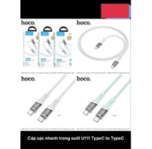 Cáp 2 đầu Type C cáp HOCO U111 ( Type C to Type C) TRONG SUỐT, sạc nhanh 60W- dây dù 1m ( box) 