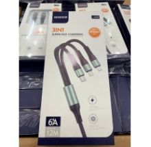 Cáp 3 đầu Sendem M37 dây dù dài 1.2m;  sạc  nhanh 100W có VAT