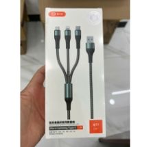 Cáp 3 đầu BYZ X77 sạc nhanh 3A, dài 1.2m, dây dù ( loại 3 đầu) 