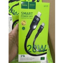 Cáp IPHONE 13 cáp HOCO U117 iphone 12 sạc nhanh 20W_ 3A báo đèn (dây dù dài 1.2m)