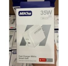 Cốc Type C sạc nhanh 35W cốc MIKHA MK-C35W, Smart GAN sạc nhanh 35W, chân dẹt có VAT