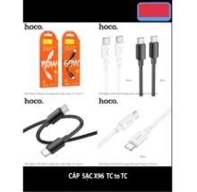 Cáp 2 đầu TYPE C cáp HOCO X96 ( TYPE C TO TYPE C) sạc nhanh 60W - dây trơn dài 1m (box) 