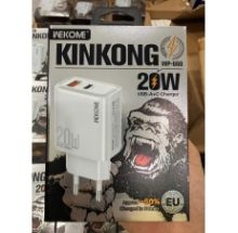 Cốc sạc iphone 13 cốc WEKOME KINKONG WP-U60 sạc nhanh 20W ( 1 đầu USB, 1 đầu Type C) chân tròn EU có VAT