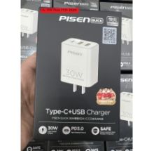 Cốc 30W Pisen FYD- DQ06 2A-1C sạc nhanh 30W (2 cổng USB+PD30W)