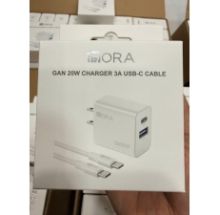 Bộ sạc 2 đầu Type C  1HORA GAR162 chính hãng , sạc nhanh GAN PD20W, cốc sạc 20W có 2 cổng sạc Type C + USB,  cáp dây trơn 1m sạc nhanh 3A( box) có VAT (SL có chiết khấu)